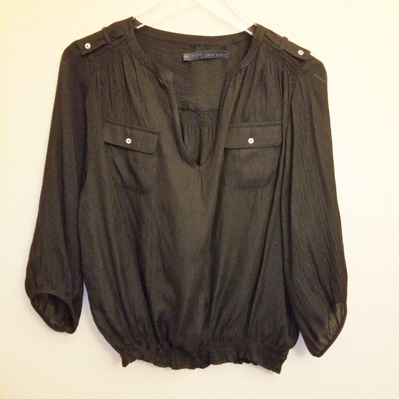Zara Tops - Zara Basic VNeck 3/4 Sleeve Blouse